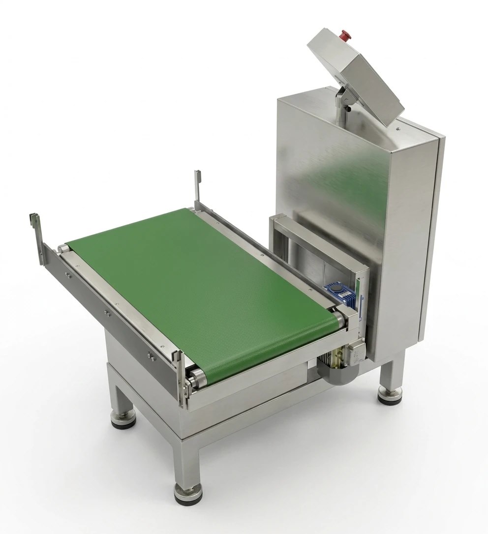 Behpoo in-line check weigher with belt conveyor and reject station